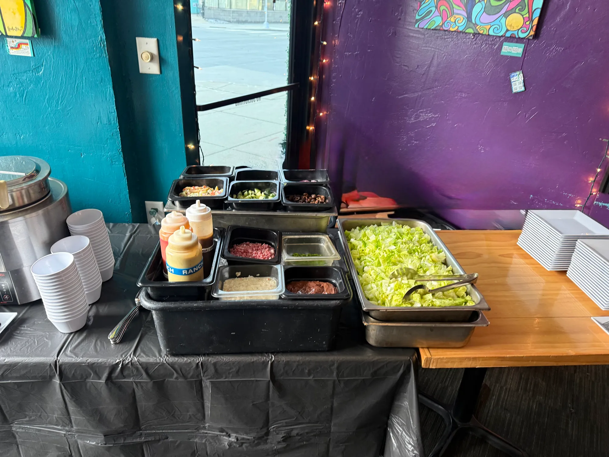 The classic Wisconsin salad bar set up for Supper Club Saturday